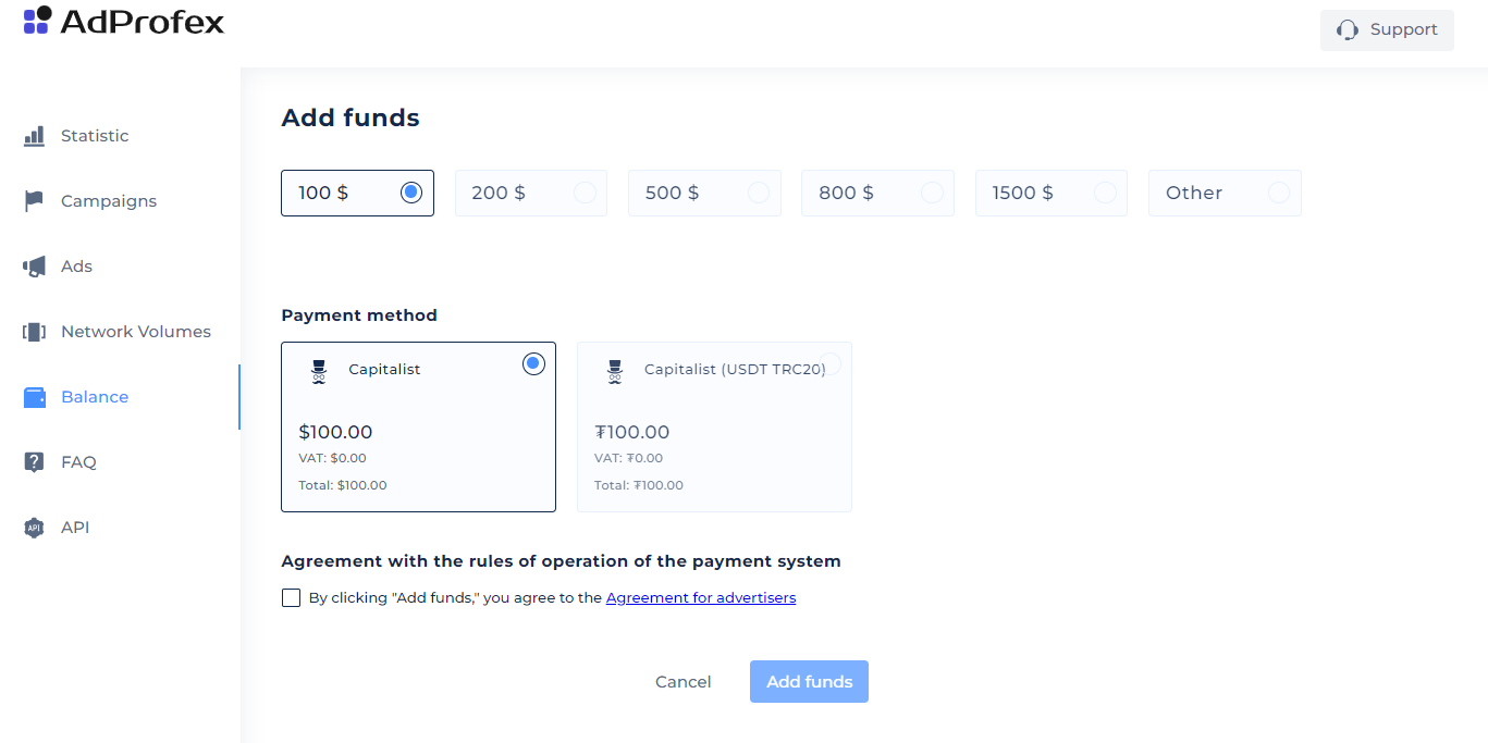 adprofex minimal deposit