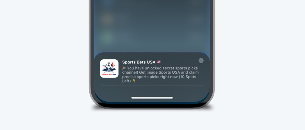 Example of Telegram ads via RichAds