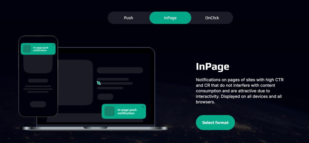 In-page ads