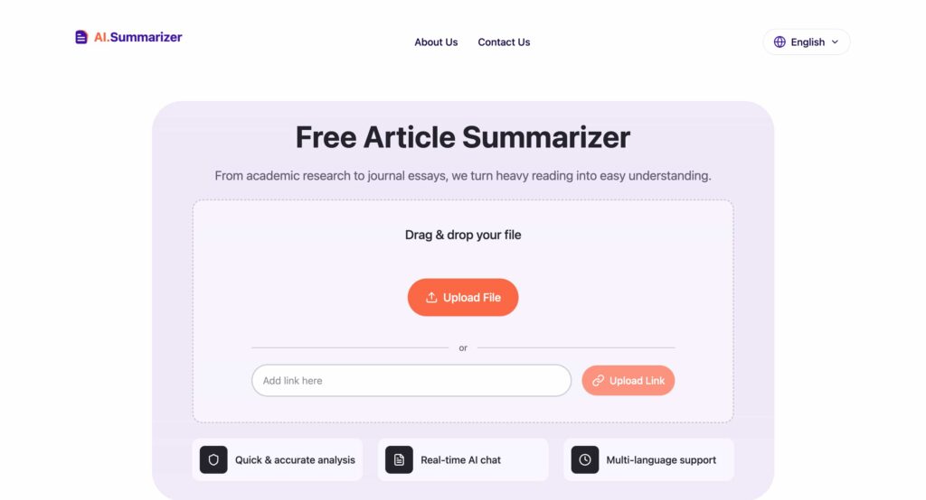 Article Summarizer AI tool