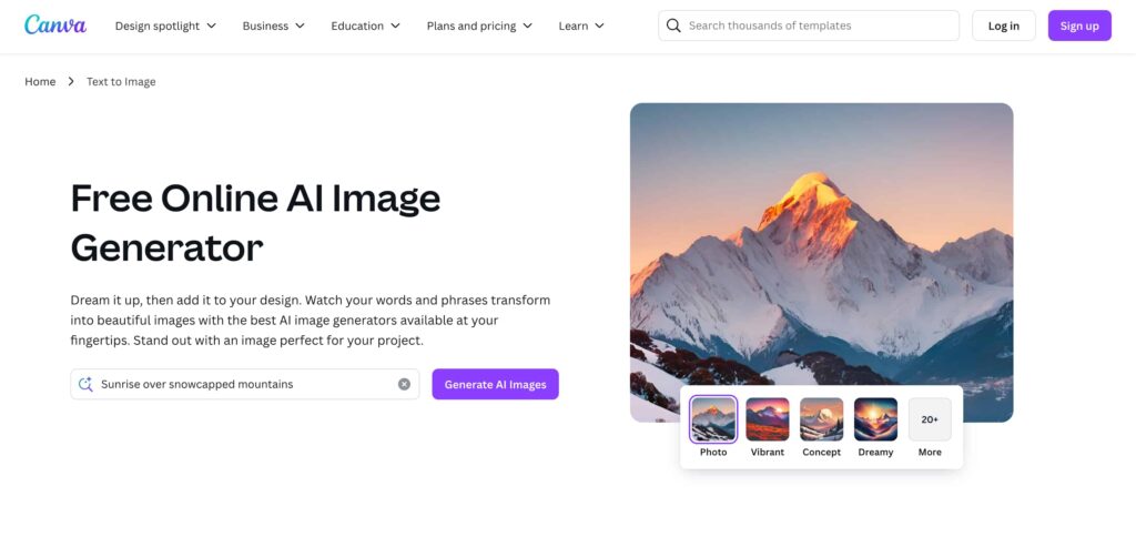 Canva free AI tool