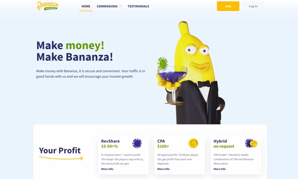 Bananza Partners CPA Casino Program