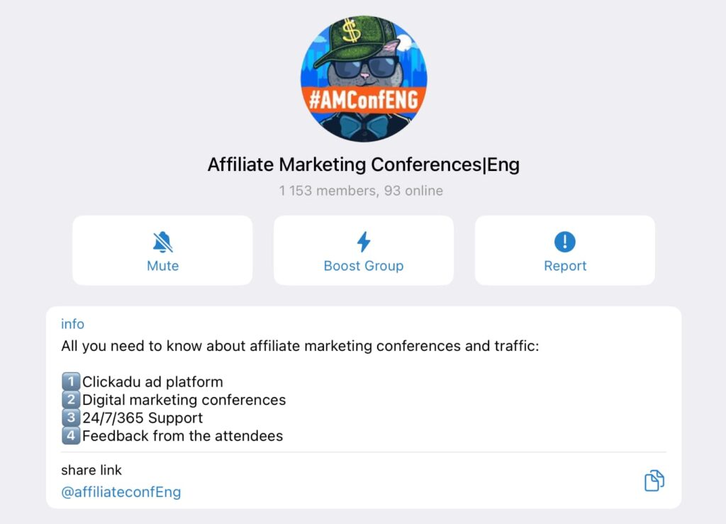 Affiliate Marketing Conferences Telegram Group