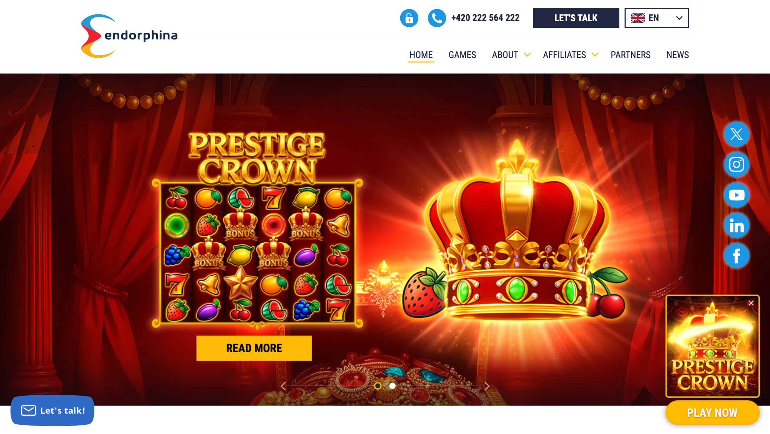 Endorphina turnkey online casino provider